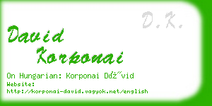 david korponai business card